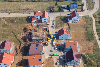 New development area Lower Rappenfeld in the district Mörlheim in Landau in der Pfalz in the state Rhineland-Palatinate, Germany from above