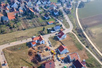 Bird's eye view of New development area Lower Rappenfeld in the district Mörlheim in Landau in der Pfalz in the state Rhineland-Palatinate, Germany