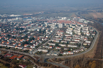 Landau in der Pfalz in the state Rhineland-Palatinate, Germany from the drone perspective