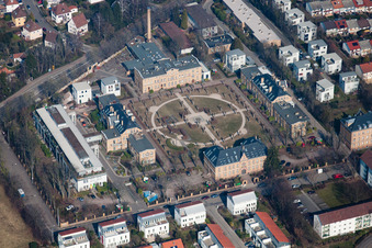 Aerial photograpy of Hospital Garden in Landau in der Pfalz in the state Rhineland-Palatinate, Germany