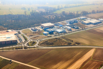 Industrial Park West from the north in Herxheim bei Landau in the state Rhineland-Palatinate, Germany