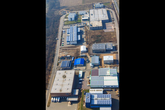 Industrial Park West from the east in Herxheim bei Landau in the state Rhineland-Palatinate, Germany