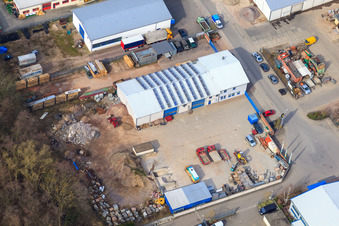 Aerial view of Fireplace and chimney technology in Herxheim bei Landau in the state Rhineland-Palatinate, Germany