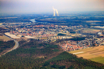City view from the southwest in Germersheim in the state Rhineland-Palatinate, Germany