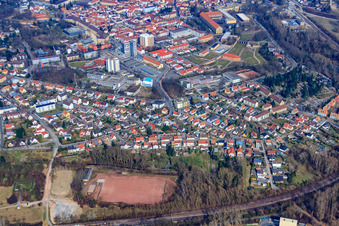 Sports field at Bornpfuhl in Germersheim in the state Rhineland-Palatinate, Germany