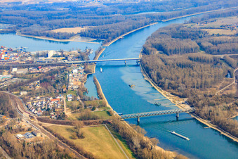 Germersheim Rhine bridges in Germersheim in the state Rhineland-Palatinate, Germany