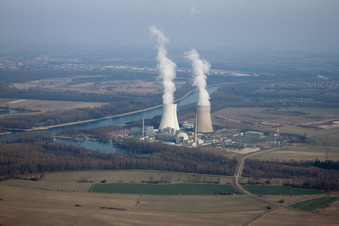 Philippsburg in the state Baden-Wuerttemberg, Germany out of the air
