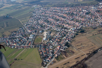 District Oberhausen in Oberhausen-Rheinhausen in the state Baden-Wuerttemberg, Germany viewn from the air