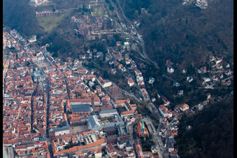University and castle in the district Kernaltstadt in Heidelberg in the state Baden-Wuerttemberg, Germany