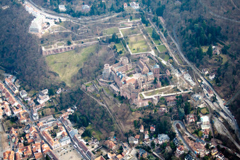 Aerial photograpy of Lock in the district Kernaltstadt in Heidelberg in the state Baden-Wuerttemberg, Germany