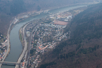 Aerial view of District Schlierbach in Heidelberg in the state Baden-Wuerttemberg, Germany
