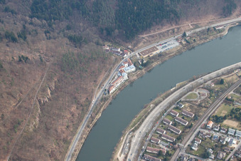 Aerial view of District Ziegelhausen in Heidelberg in the state Baden-Wuerttemberg, Germany