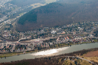Aerial photograpy of Neckargemünd in the state Baden-Wuerttemberg, Germany