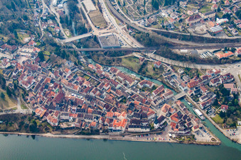 Aerial view of Old Town in Neckargemünd in the state Baden-Wuerttemberg, Germany