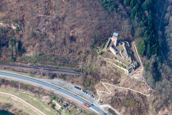 Ruins and vestiges of the former castle and fortress Hinterburg in Neckarsteinach in the state Hesse, Germany