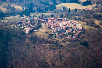 From the northeast in the district Dilsberg in Neckargemünd in the state Baden-Wuerttemberg, Germany