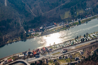 Neckarhäuserhof, ferry across the Neckar to Neckarhausen in the district Neckarhausen in Neckarsteinach in the state Hesse, Germany