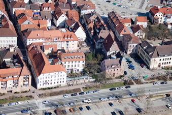 Complex of the hotel building Hotel Krone-Post in Eberbach in the state Baden-Wurttemberg