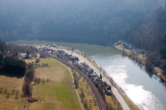 Aerial view of District Lindach in Eberbach in the state Baden-Wuerttemberg, Germany