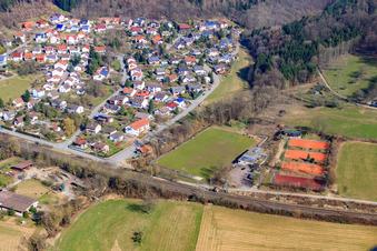 Sports fields of SV 1957 Zwingenberg eV in Neckargerach in the state Baden-Wuerttemberg, Germany