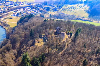 Minneburg Castle Ruins in the district Neckarkatzenbach in Neunkirchen in the state Baden-Wuerttemberg, Germany