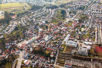 Aerial photograpy of Mosbach in the state Baden-Wuerttemberg, Germany