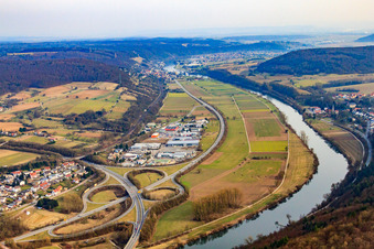 Federal highway junction B27 and B292 in the district Neckarelz in Mosbach in the state Baden-Wuerttemberg, Germany