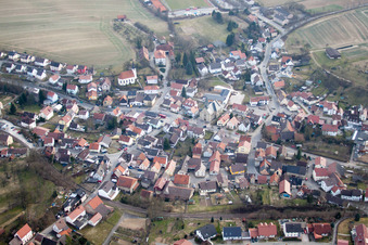 District Obergimpern in Bad Rappenau in the state Baden-Wuerttemberg, Germany from above