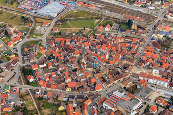 View of the old town with the Church of Our Lady in Eppingen in the state Baden-Wuerttemberg, Germany