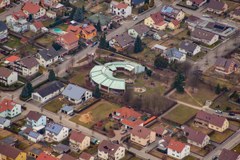 Aerial view of Kindergarten in Sulzfeld in the state Baden-Wuerttemberg, Germany