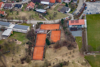 Aerial view of TSV Kürnbach e..V in Kürnbach in the state Baden-Wuerttemberg, Germany
