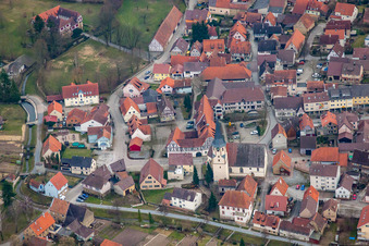 Aerial view of Baden winery in Kürnbach in the state Baden-Wuerttemberg, Germany