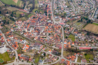 Village view in Kürnbach in the state Baden-Wuerttemberg, Germany