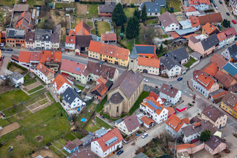 Aerial photograpy of District Gölshausen in Bretten in the state Baden-Wuerttemberg, Germany