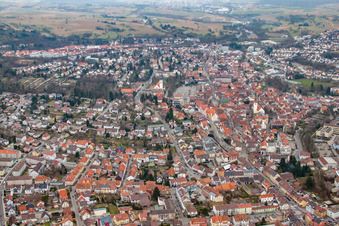 Aerial view of Bretten in the state Baden-Wuerttemberg, Germany