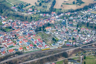 Aerial view of District Rinklingen in Bretten in the state Baden-Wuerttemberg, Germany