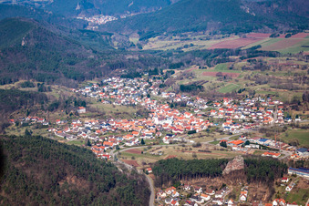 District Gossersweiler in Gossersweiler-Stein in the state Rhineland-Palatinate, Germany from the drone perspective