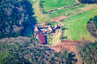 Aerial photograpy of Bärenbrunnerhof in Busenberg in the state Rhineland-Palatinate, Germany