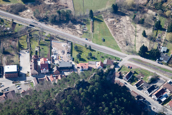 Aerial view of Dahn in the state Rhineland-Palatinate, Germany