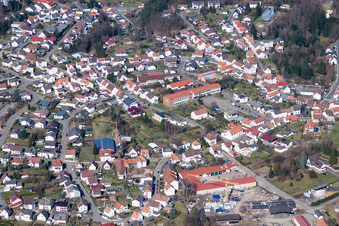Town View of the streets and houses of the residential areas in Lemberg in the state Rhineland-Palatinate, Germany