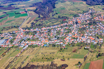 Village view from the southeast in Vinningen in the state Rhineland-Palatinate, Germany