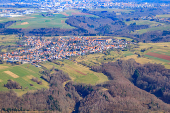 View of the town from the south in Vinningen in the state Rhineland-Palatinate, Germany
