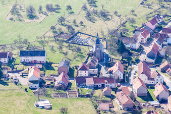 Church building in the village of in Liederschiedt in Grand Est, France