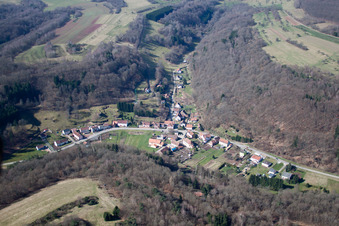 Oblique view of Bousseviller in the state Moselle, France