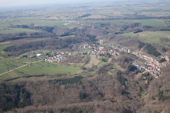 Hottviller in the state Moselle, France seen from above
