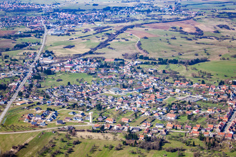 Aerial view of Petit-Réderching in the state Moselle, France