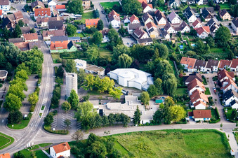 Oblique view of Holy Spirit Church in the district Illingen in Elchesheim-Illingen in the state Baden-Wuerttemberg, Germany