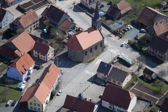 Petersbach in the state Bas-Rhin, France seen from above