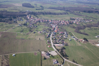 Petersbach in the state Bas-Rhin, France viewn from the air