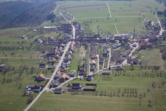 Aerial view of Schœnbourg in the state Bas-Rhin, France